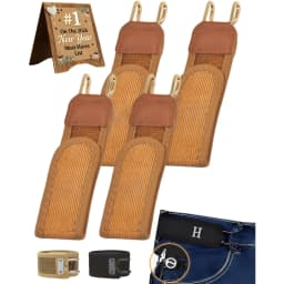 Four Men'S Belts, No-Buckle Belt with Hooks, Tactical Metal Hook Elastic Belt, an Adjustable Magic Tape No-Buckle Belt for Men
