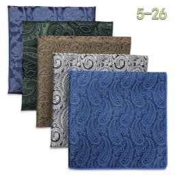 5 PCS Mens Pocket Square Set Assorted Handkerchief Multi Styles Paisley Floral Suit Large 32cm Hanky Business Accessories