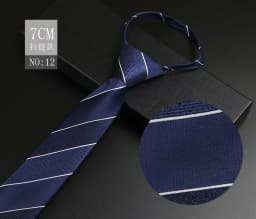 Luxury 7cm Mens Tie Pre-tied Easy Wear Neck Tie For Men Zipper Lazy Pre-tied Business Wedding Stripes Plaid Women Necktie