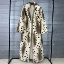 DEAT 2026 Winter Fashion Imitation Fur Leopard Pattern Coat For Women Notched Collar Long Style Notched Collar Jacket 11B9518