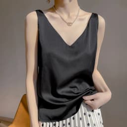 Women Tops Solid Spring Summer Casual Basic Tops Sexy V-neck Tank Tops Office Lady Black White Top 2026 Fashion Korean Tank Top