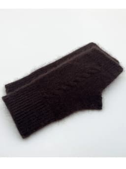 Mink Cashmere Autumn Winter Gloves Cable Seamless Comfy Fingerless Warm Racoon Wool Mitten Thumb Hole Mitts Female Lovely