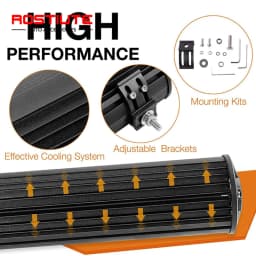 Long Range LED Work Light Bar 4X4 Offroad Led Headlights 12-24V Amber Spotlights Driving Fog Lamp for Tractors Truck Motorcycle