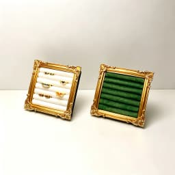 Retro Square Ring Display Stand Jewelry Showcase Tray Wooden Shop Window Decoration Photography Background Props