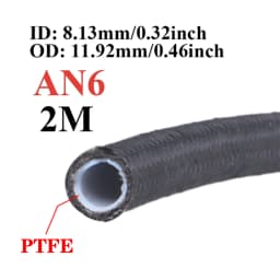 1M/2M/3M/5M AN3 AN4 AN6 AN8 AN10 Universal E85 Fuel Hose Oil Gas Cooler Line Pipe Tube Inside PTFE Nylon Stainless Steel Braided