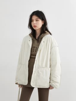 CHIC VEN Women Down Coats Simple Loose Texture Round Neck Down Jacket 90 White Duck Down Jacket Autumn Winter 2025