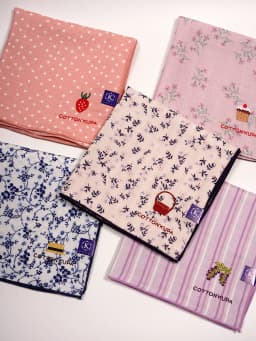 Coolpa 28cm Double Layer Cotton Sweat Absorbent Handkerchief Japanese Craft Embroidery Print for Wiping Sweat Portable Tissue