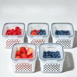 6pcs/set Large Capacity Fruit Storage Containers for Fridge with Removable Colander,Keep Berry Fruit Fresh Longer