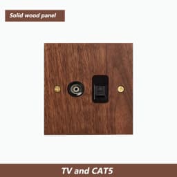 Model 86 Solid Wood Wall Light Switch Retro Brass Toggle Switch 13A English Wall 2gang2way Power Light Switch Socket Panel
