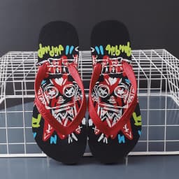 Hawaii Print Slippers Men Flip Flops Beach Sandals Non-Slip Flat Shoes Casual Slipper Indoor House Shoes for Men Outdoor Slides