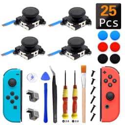 28 in 1 NS Joycon Joystick Replacement Repair Kit Left & Right Slider Metal Buckles For Nintend Switch Lite/Oled Accessories