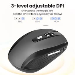 KEBIDUMEI 2.4G Wireless Mouse 6 Buttons Ergonomic Mice Office Optical Mouse 3 Levels DPI Adjustable for MacBook Laptop PC Mice