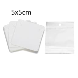 50Sets Earring Cards with 50pcs Bags Necklace Earring Display Cards Self-Seal Bags for Jewelry Packaging Price Tag Card Holder