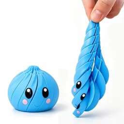 1/6pc 3D Printing Dumpling Sensory Decompression Toy Deformable Twist Creative Stress-Relief Gadget Desk Ornament