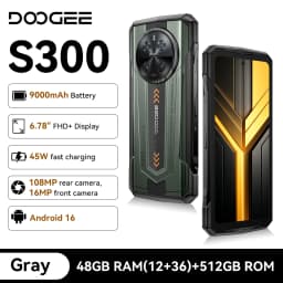 DOOGEE S300 5G Rugged Phone 6.78" FHD+ Dimensity Mediatek D7300 Mobile Phones 48GB+512GB 9000mAh 108MP Smartphone Android 16 NFC