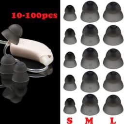 10-100pcs Hearing Aid Domes Eartips Hearing Aid Earplug Earbud Cover