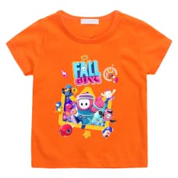 Fall Guys Anime Print Cotton T-shirts Fun Games Boys/Girls Kids Tshirts New Design Short Sleeve Tops High Quality Children Tees