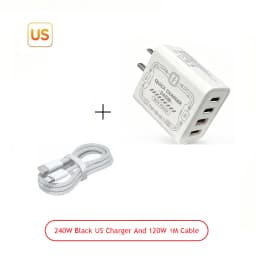 240W GAN Mechanical Multi-Port Fast Charger Portable Travel Power Adapter EU US Plug Widely Compatible with Multiple Devices