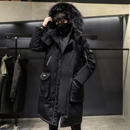 Men's New Korean Version Thick Parka Over the Knee Men's Mid to Long Style Trendy Handsome Men's Coat High Quality Design Parkas