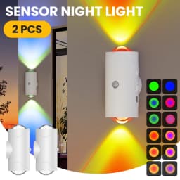 LED Motion Sensor Night Light Indoor,1500mAh Up/Down Lighting Design, Rechargeable Magnetic Wireless Wall Sconces for Bedroom
