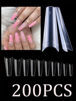 ARTAUG 240PCS Short Press On Nails Square White Gel Lucency Fake Nails Full Cover Fake Nail Set Press On Summer Cheap Nails