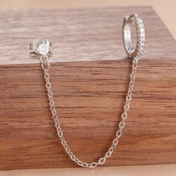 Stainless Steel Gold Color Chain Dangle Drop Earrings for Women Zirconia Pendant Clip Earring Vacation Party Jewelry Accessories