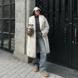 Neo Mint Slouchy Chic Gradient Long Eco Faux Fur Coat Women Winter Thick Warm Fluffy Fox Fur Jacket Brand Fashion Girls Overcoat