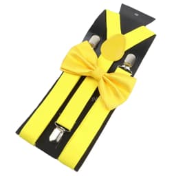 Adjustable Elastic Leather Suspenders Bowtie Set Men Women Baby Blue Braces Straps For Wedding Y-Back Shirt Accessories Gift