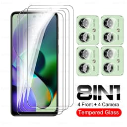 8To1 Tempered Glass Screen Protector for Motorola Moto G54 5G G84 G14 G04 G04s G34 G24 Power 4G, Safety Camera Protection Glass