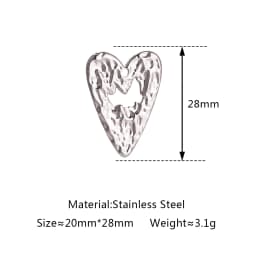 3pcs Stainless Steel Irregular Geometry Heart Charms For Jewelry Embossed Gold Color Plated DIY Earring Necklace Making Supplies