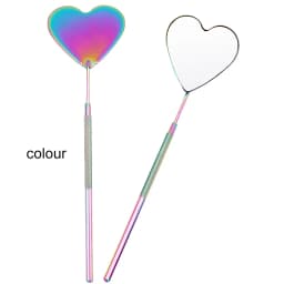 1pcs Heart Shape Eyelash Extension Mirror Magnify Long Hand Mirror For Checking False Lash Tech Supplies Accessories Makeup Tool