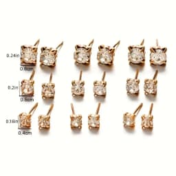 Sparkling 9/18-Pairs Classic Stud Earrings Set for Women,Rhinestone Studded, Perfect for Everyday Wear and Festive Celebrations