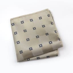 New White Color Pocket Square For Men Polyester Woven Horse Handkerchief 24cm Khaki Paisley Hanky Wedding Party Tuxedo Accessory