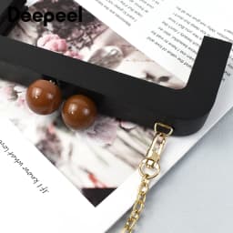 1/2Pcs Deepeel 20cm Bag Frame Wood Handle Wooden Bags Closure Kiss Clasp Purse Lock Buckles DIY Sewing Brackets Accessories