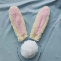 Chiikawa Usagi Bunny Ears Headband - Furry Rabbit Ears Cosplay Hairband for Anime Fans Halloween Party Costume Props Gift