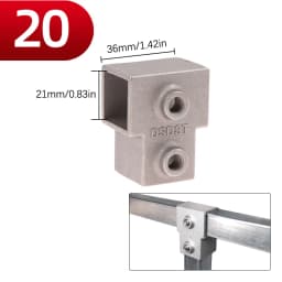 1Pcs Square Tube Connection Piece Aluminum Alloy Elbow Three-way Square Pipe Fixed Joint Storage Rack Rack