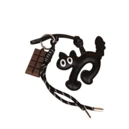 Classic Cute Leather Chocolate Cat Keychain Pendant Lovely Car Key Ring Bag Charm Phone Pendant Trinket Key Ring Accessories