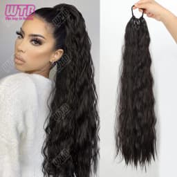 WTB Synthetic Braided Wig 24 Inch Corn Perm Curly Hair Ponytail Braided Wig Daily Wear Curly Ponytail