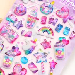 3 pcs/6 pcs Dessert Candy Sweet Animals 3D Crystal Decor Stickers Scrapbooking Diy Journaling Diary Stationery Sticker School