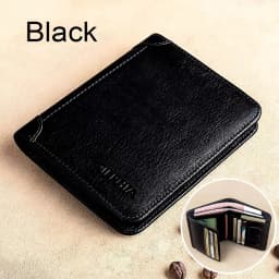 1Pcs Durable PU Leather Men Wallet Vintage RFID Blocking Trifold Wallet Multi-functional Thin ID Credit Card Holder
