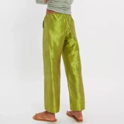 Women Y2K Metallic Shiny Cargo Pants Elastic Drawstring Waist Wide Leg Pants Utility Multi-Pocket Parachute Trousers