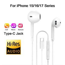 Original In-Ear Headphones For Apple iPad iPhone 15 17 14 13 12 11 16 Pro Max Plus Type C Wired Earphones Laptops Tablet Earbuds