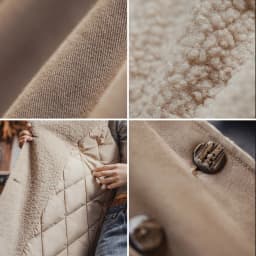 Maden Women's Long Trench Coat Double-Breasted Belted Warm Wool-Like Lining Vintage Cotton Twill Autumn Winter Outerwear