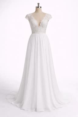 Boho A-Line Lace Wedding Dresses Bride 2026 Women's Wedding Gown Cap Sleeve V-Neck Backless Luxury Lace Bridal Dress Customized