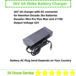 Reention Dorado Ebike Battery Charger Dorado Mini Pro Plus Max 21700 36V 48V 52V 2A 3A 4A Dorado E-bike Battery Charger