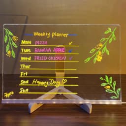 LED Note Board Night Light With Colorful 7 Pens DIY Acrylic Message Board Erasable Painting Drawing Board For Kids Birthday Gift