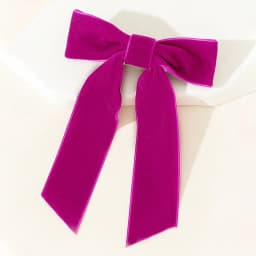 Burgundy Velvet Hair Bow Clip - Oversized Crushed Velvet Ribbon with Silver Pin Back | Elegant Hair Accessories for Women