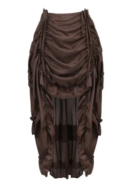 Steampunk Gothic Corset With Skirts Irregular Shirring Pleated Party Maxi Long Skirt High Low Costumes Punk Sexy Women Plus Size