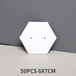 50PCS 6X7CM Blank White Black Brown Hexagonal Cardboard For Stud Earrings Jewelry Display Cards Small Business Packaging Supply
