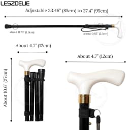 85cm to 95cm Adjustable Stick Man Resin Handle Black Aluminum Alloy Luxury Walking Sticks Women Folding Elegant Walking Cane